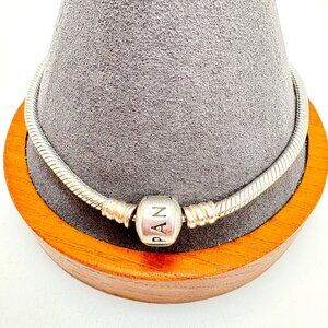 VTG Pandora ALE Serpentine Link Slide Charm Chain Bracelet Size 9" Length